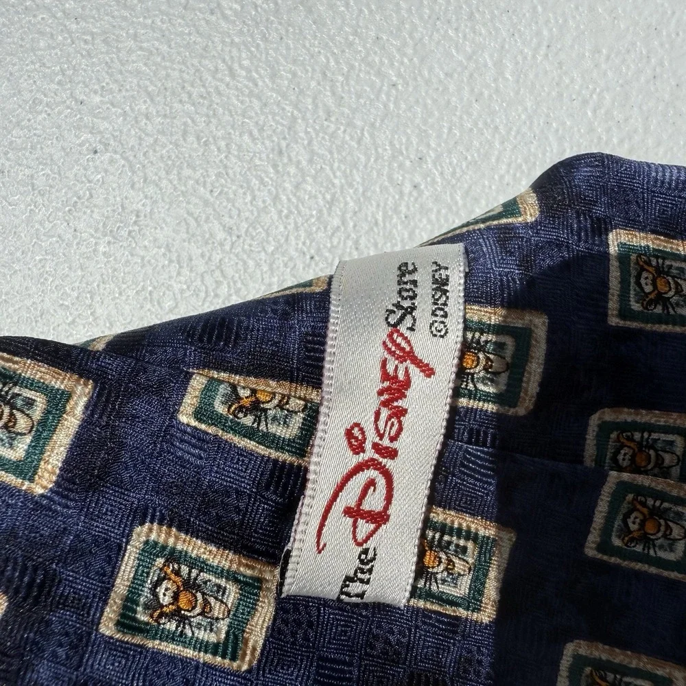 Disney Store Tigger Portrait Winnie‎ the Pooh Blue 100% Silk Classic Neck Tie